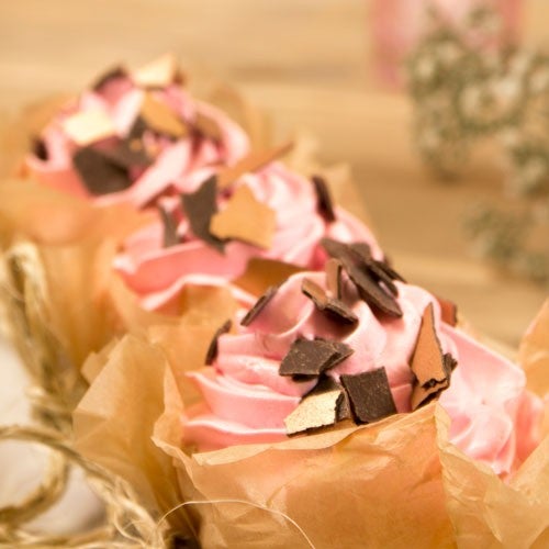 Prachtige cupcakes met gouden vlokken