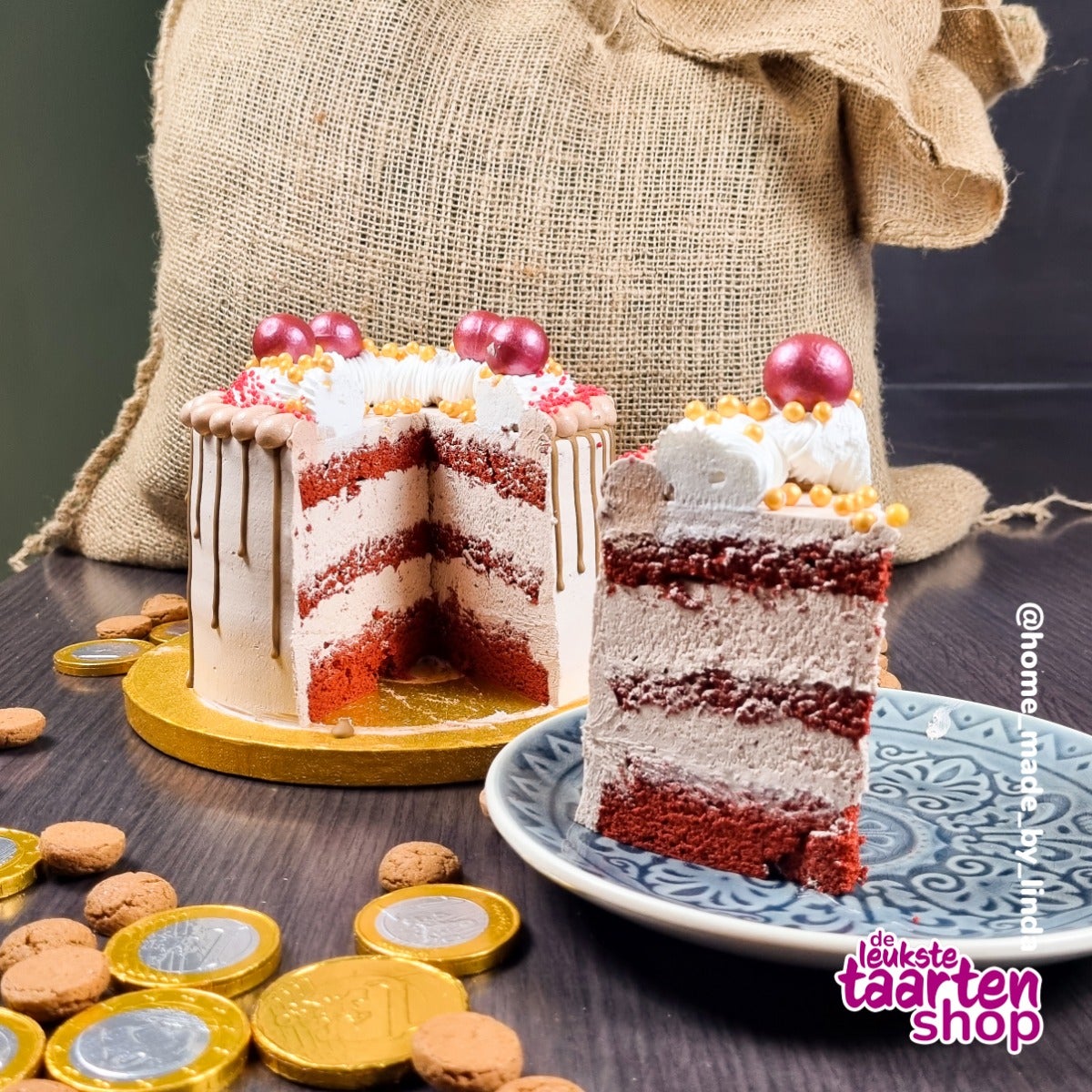 Sinterklaas Red Velvet Driptaart