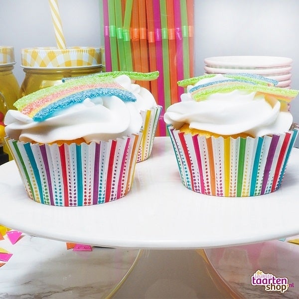 recept regenboog cupcakes