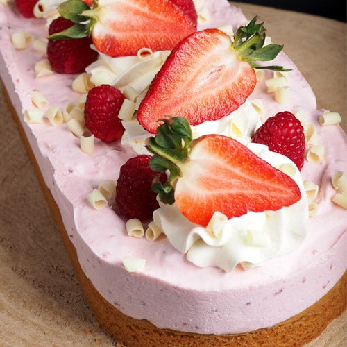 Slof met aardbeienbavarois