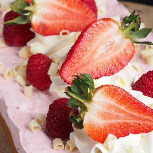 Slof met aardbeienbavarois