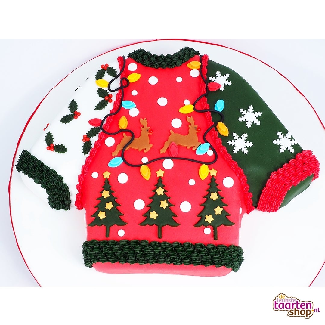 Ugly christmas sweater taart