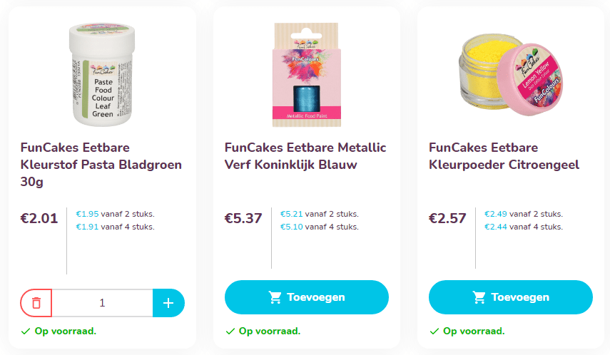 Product toevoegen voorbeeld
