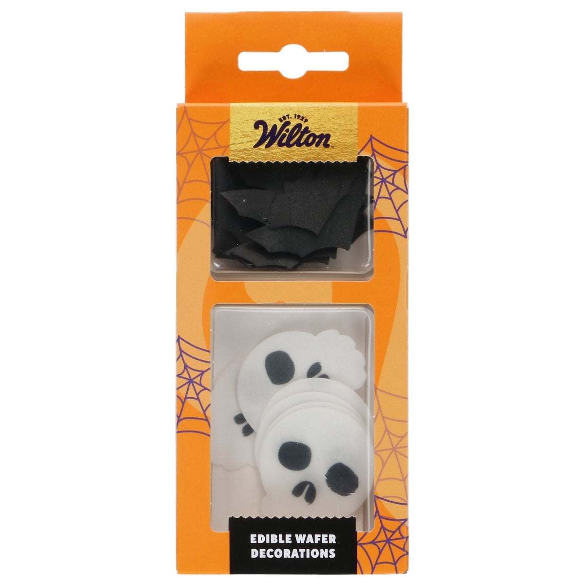 Wilton Eetbare Papieren Decoraties Vleermuizen en Doodskoppen set/18