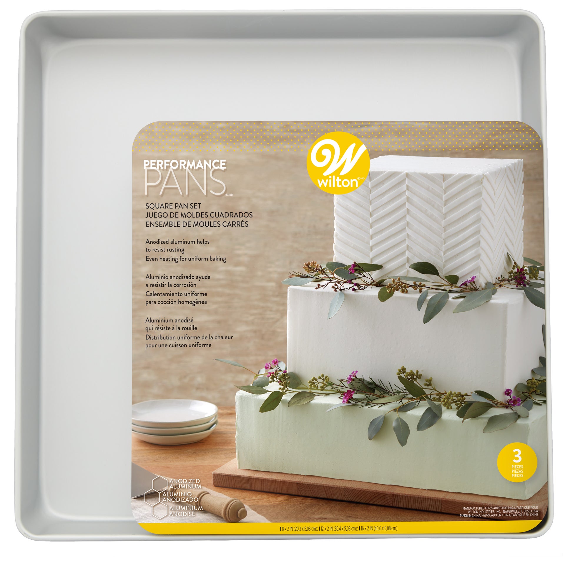 Wilton Performance Pans Vierkante Bakvorm set/3