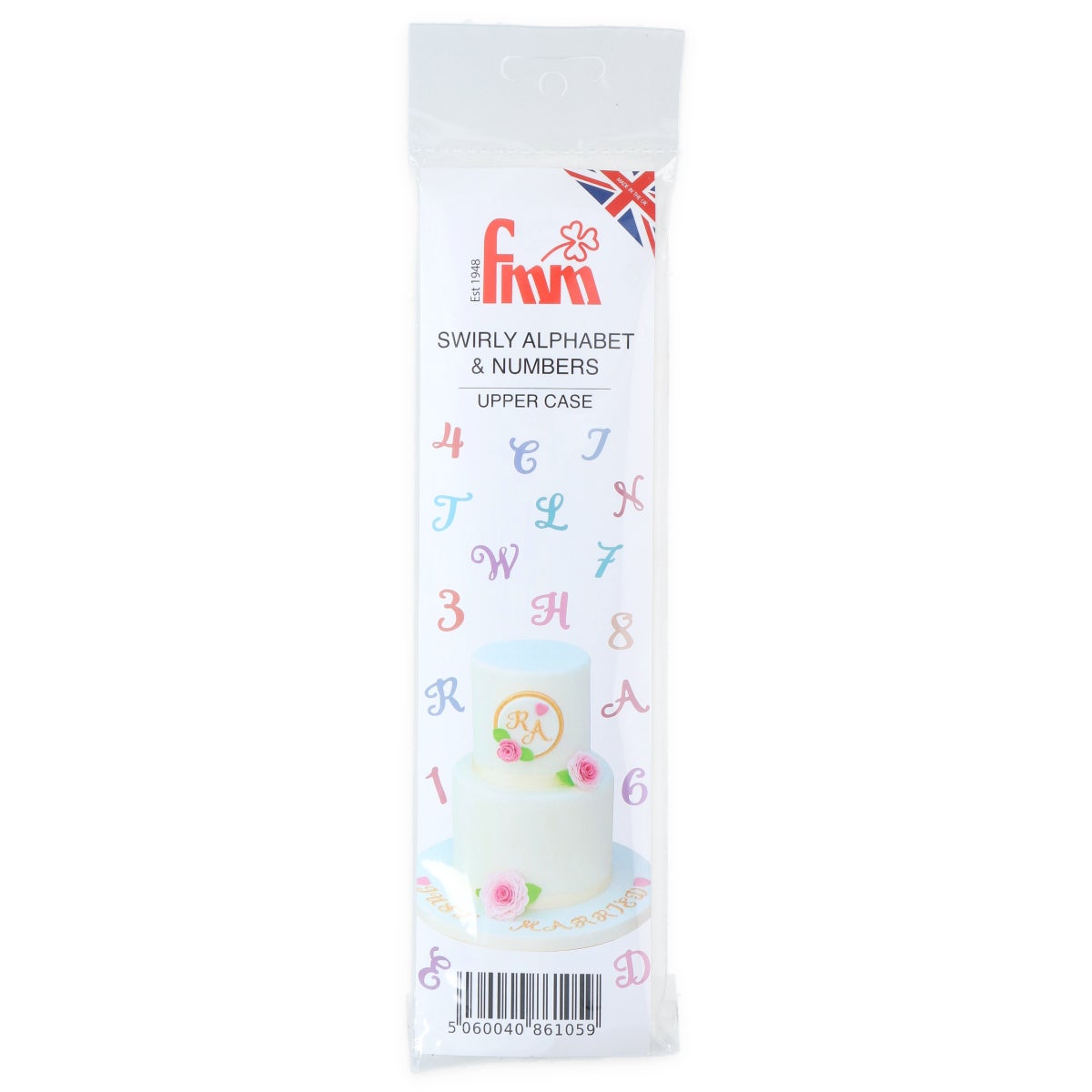 FMM Tappit Uitsteker Alfabet & Nummers Hoofdletters Swirly