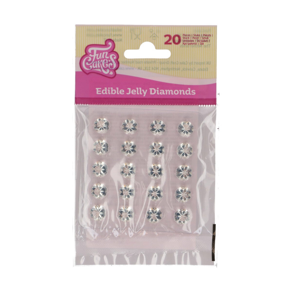 FunCakes Eetbare Jelly Diamonds Helder pk/20