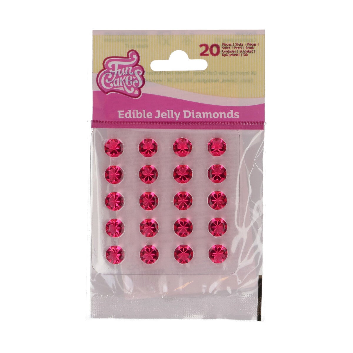 FunCakes Eetbare Jelly Diamonds Roze pk/20
