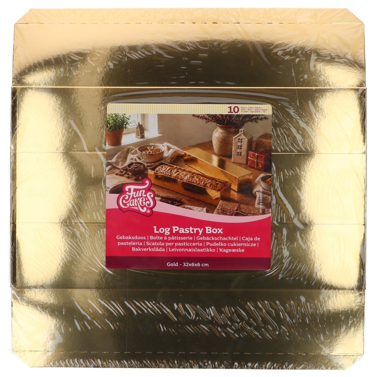 FunCakes Banketstaaf Doos Goud 32x6x6 cm pk/10