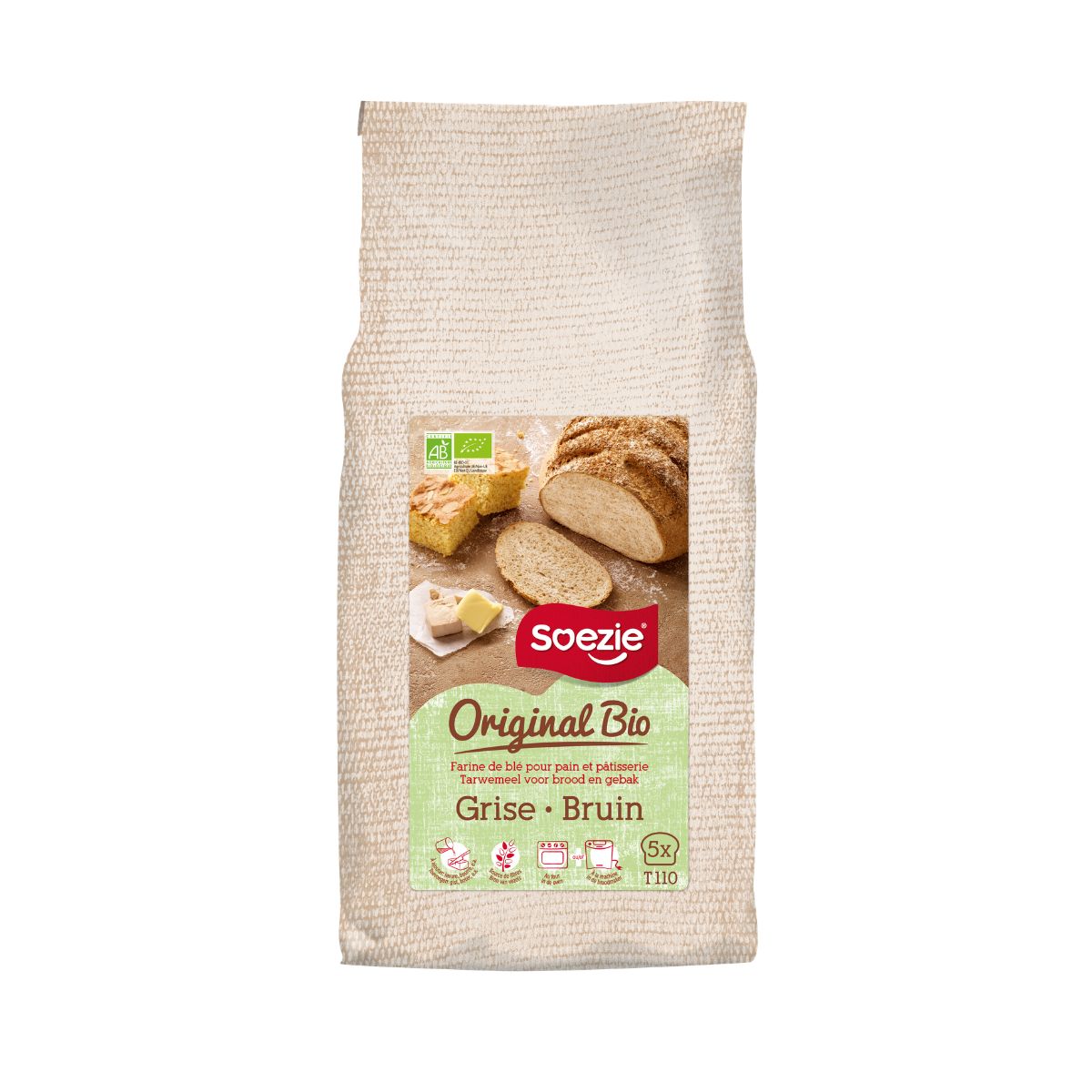 Soezie Original Bio Tarwemeel Bruin T110 2,5kg