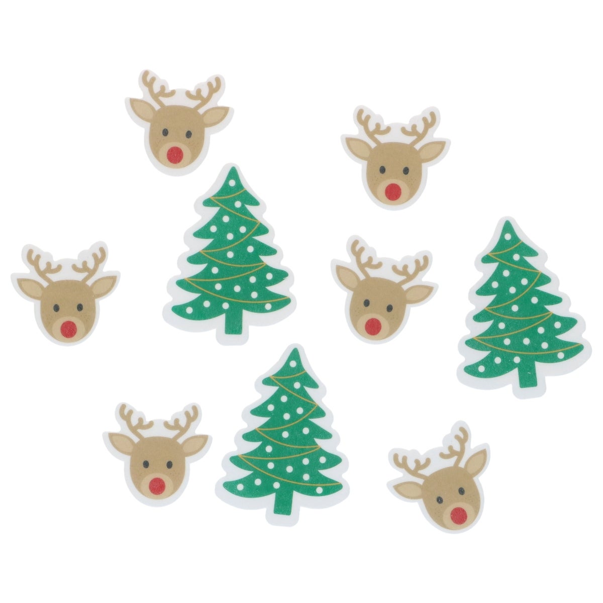 Wilton Eetbare Papieren Decoraties Rendieren & Kerstbomen set/9