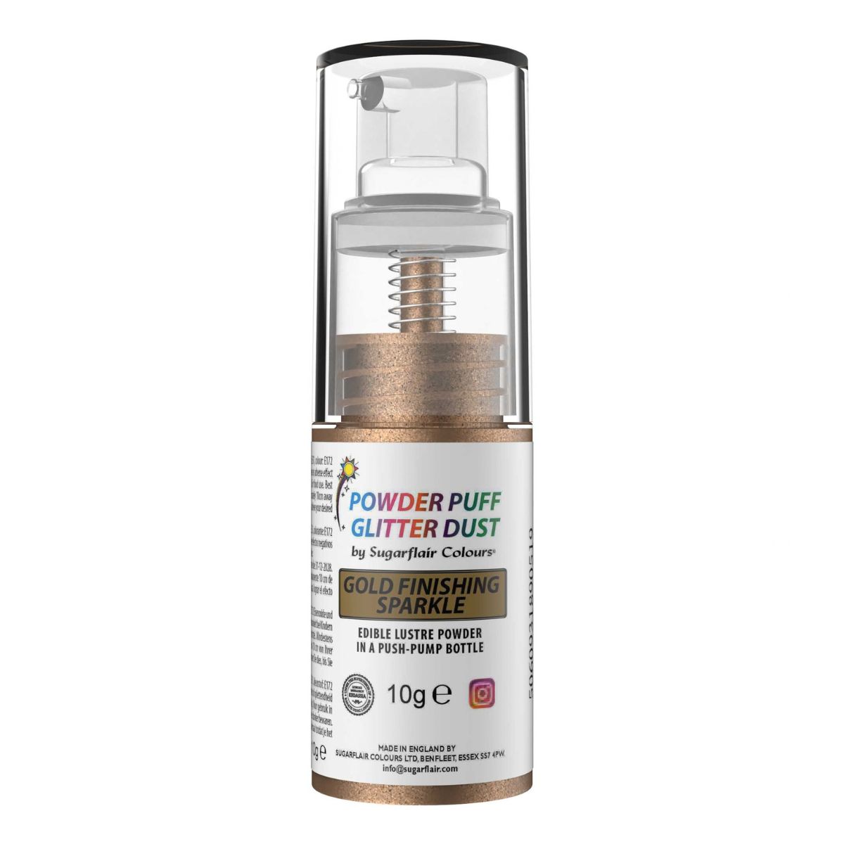 Sugarflair Pump Spray Glitter Dust -Gold Finishing-