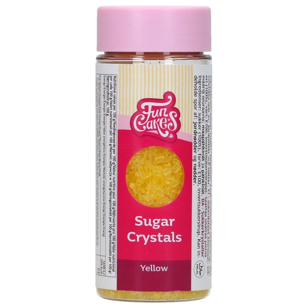 FunCakes Sugar Crystals Geel 80g