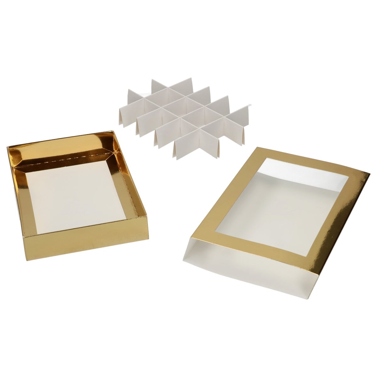FunCakes Chocoladeletterdoos Goud/Wit 20x14x3,5cm pk/10