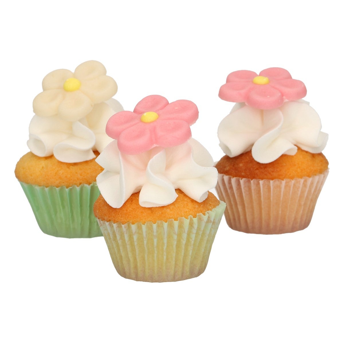 FunCakes Fondant Decoraties Madeliefjes Wit Roze set/12