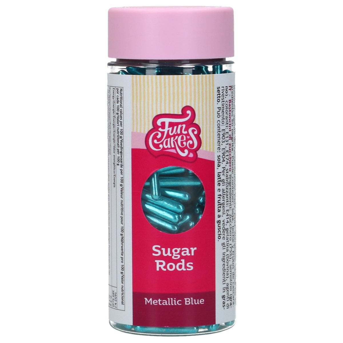 FunCakes Metallic Sugar Rods XL Blauw 70g