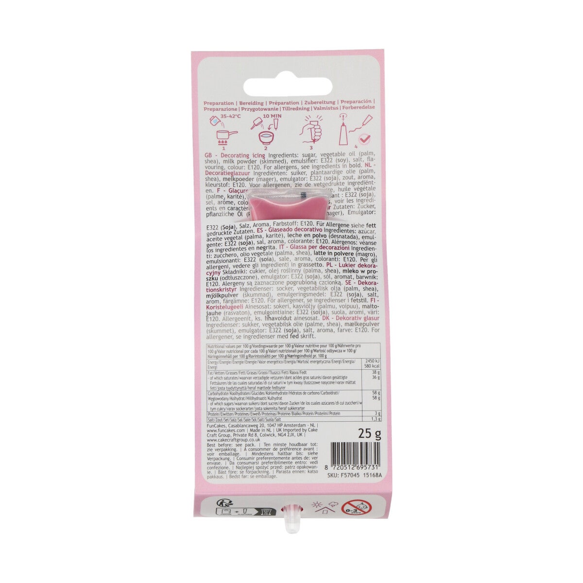 FunCakes Choco Writer Oud Roze 25g