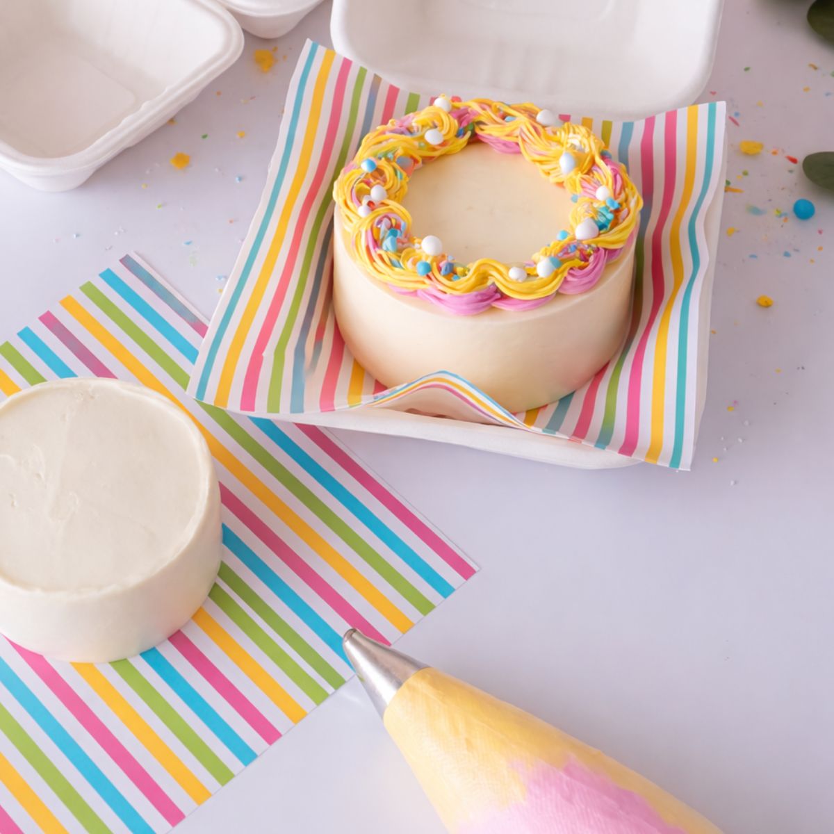 Simply Making Bento Box Vellen Regenboogstrepen 25x25 cm pk/50