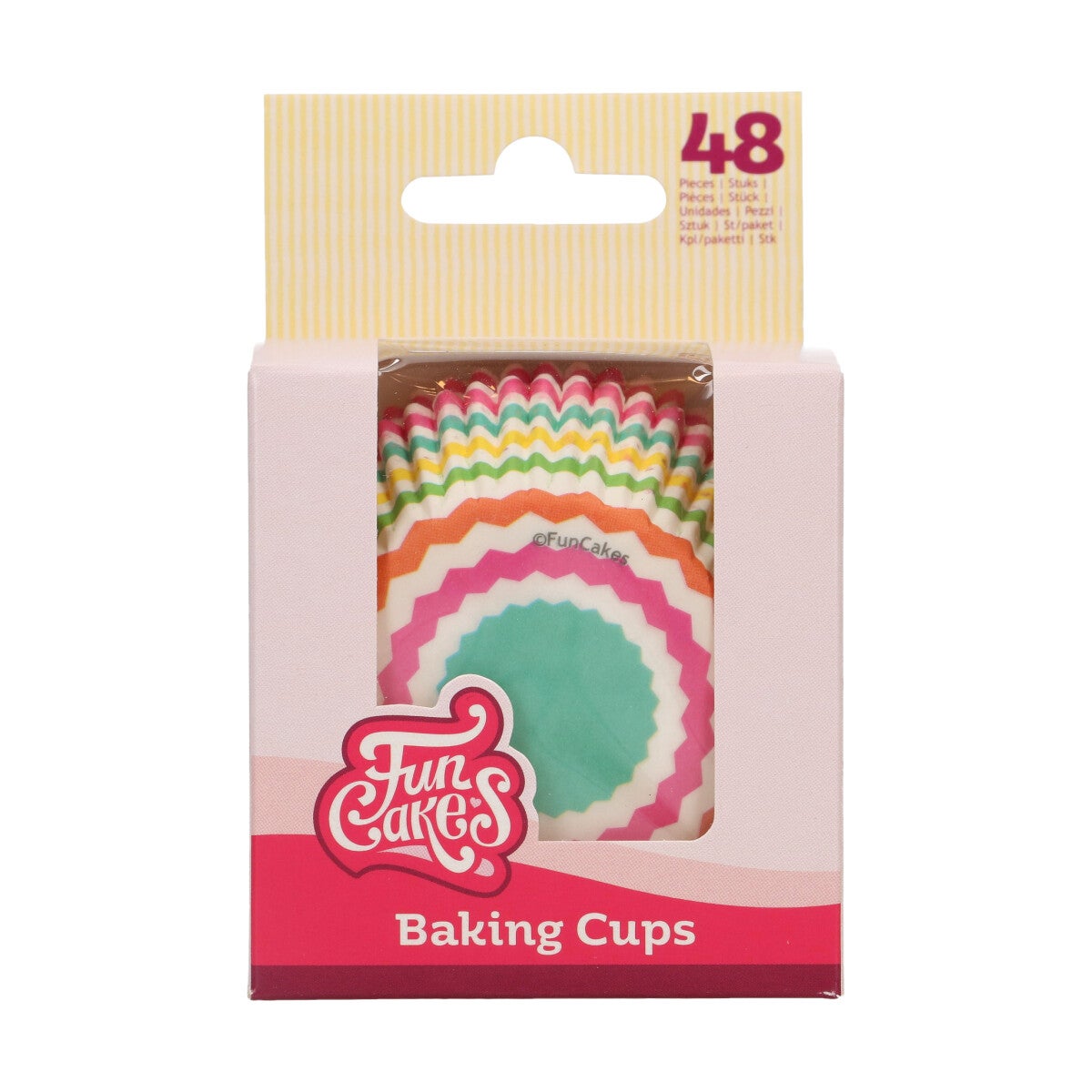 FunCakes Cupcakevormpjes Kleurrijk Chevron pk/48