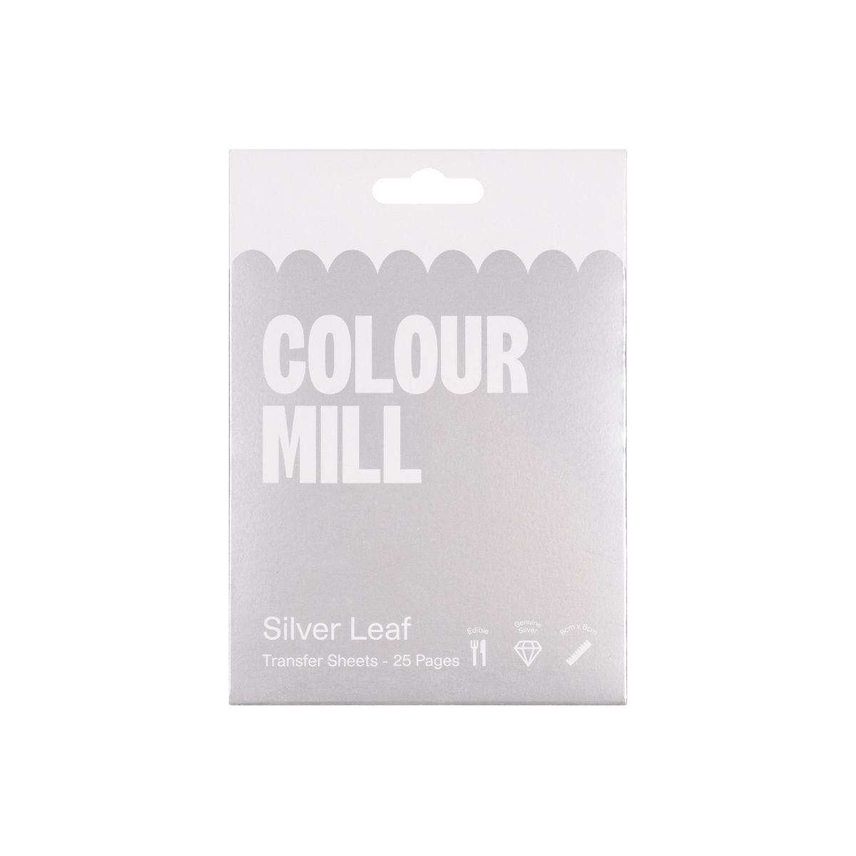 Colour Mill Edible Silver Leaf Transfer - 8cm pk/25