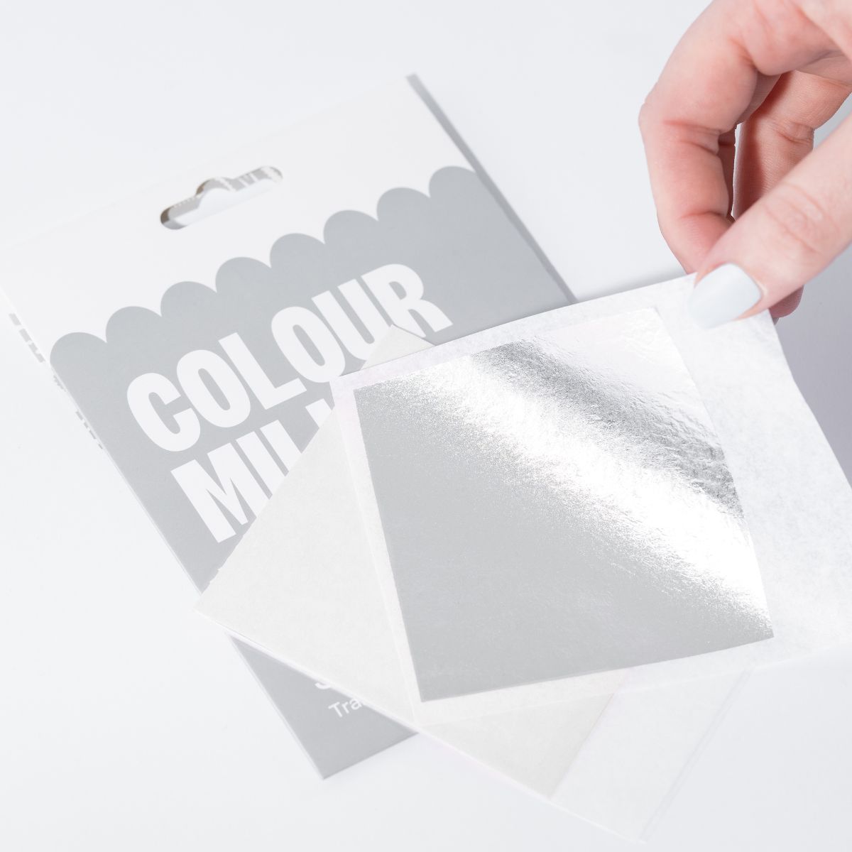 Colour Mill Edible Silver Leaf Transfer - 8cm pk/5