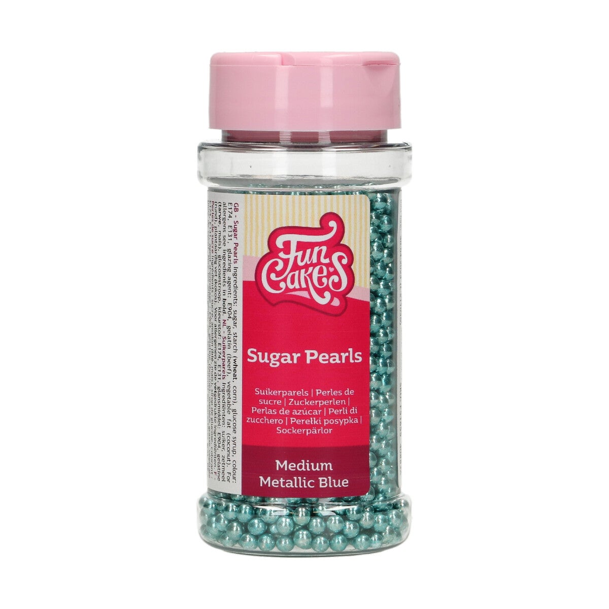 FunCakes Suikerparels Medium Metallic Blauw 80 g