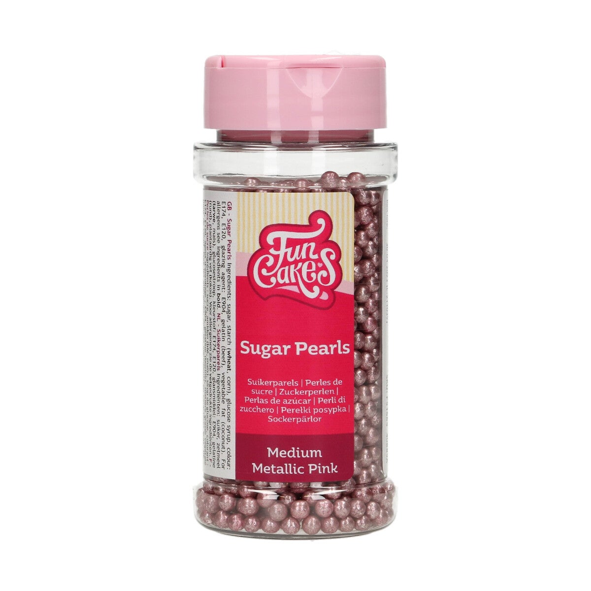 FunCakes Suikerparels Medium Metallic Roze 80g