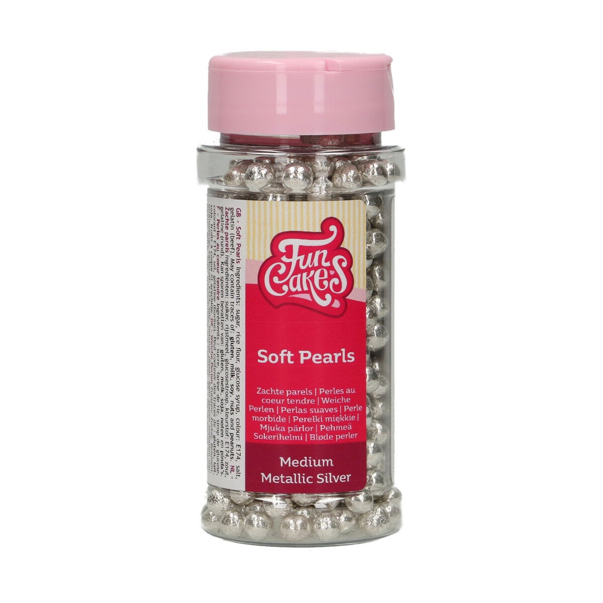 FunCakes Zachte Parels Medium Metallic Zilver 55g
