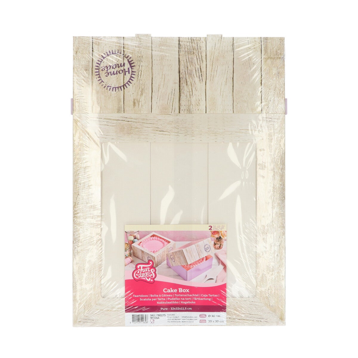 FunCakes Taartdoos -Pure- 32x32x11,5 cm pk/2