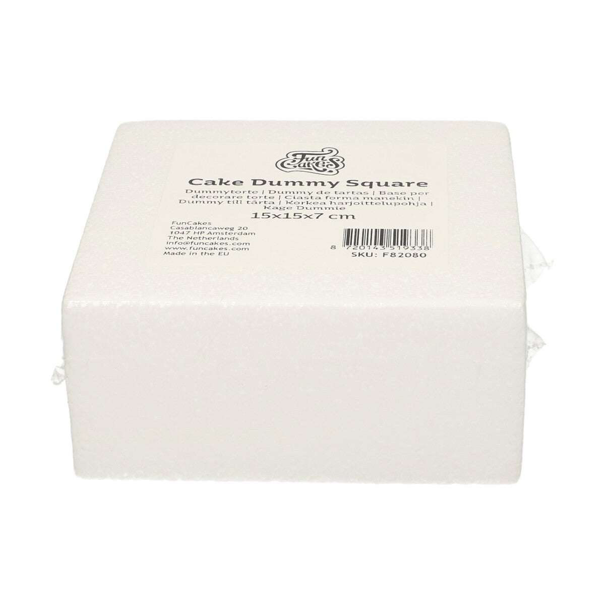 FunCakes Taart Dummy Vierkant 15x15x7 cm