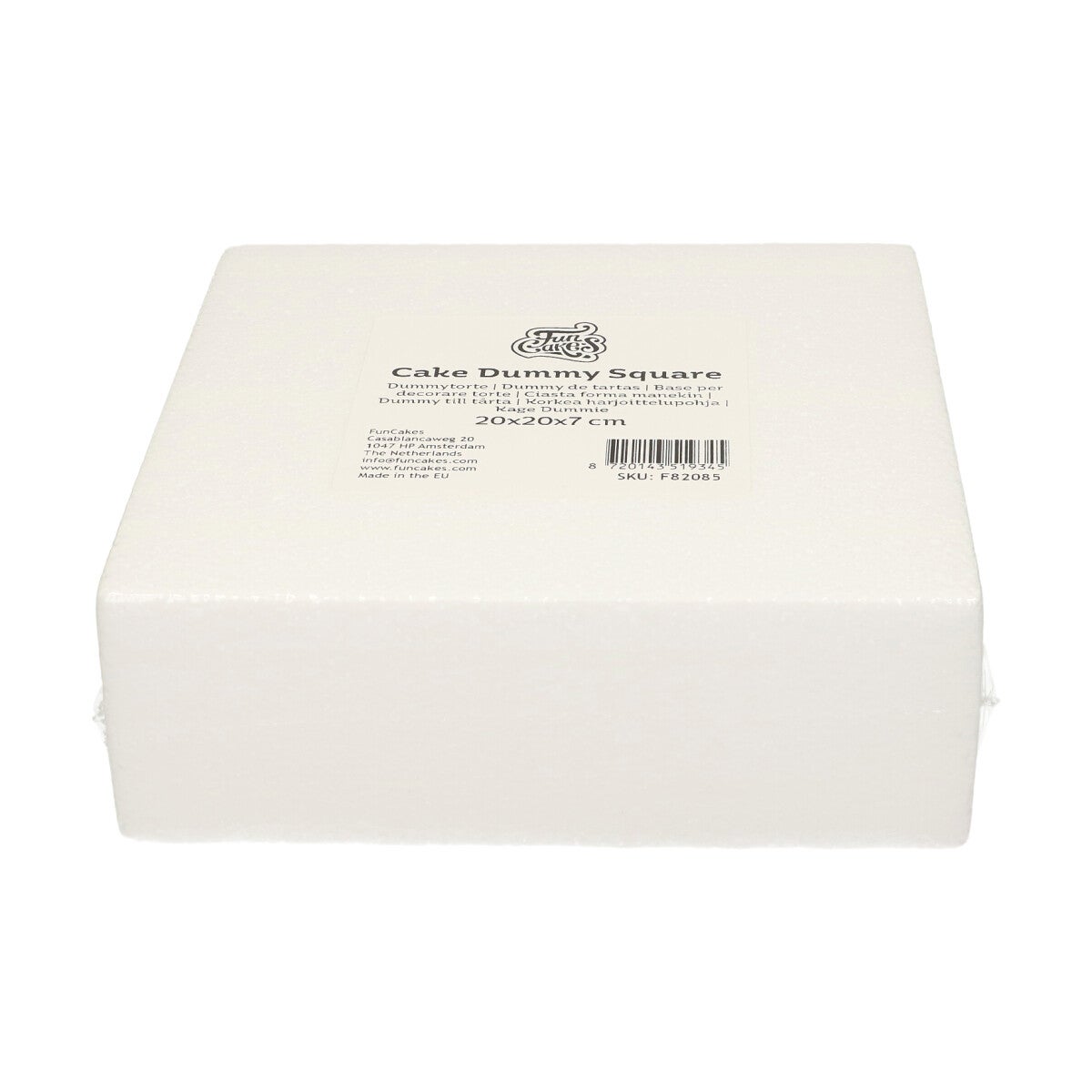 FunCakes Taart Dummy Vierkant 20x20x7 cm