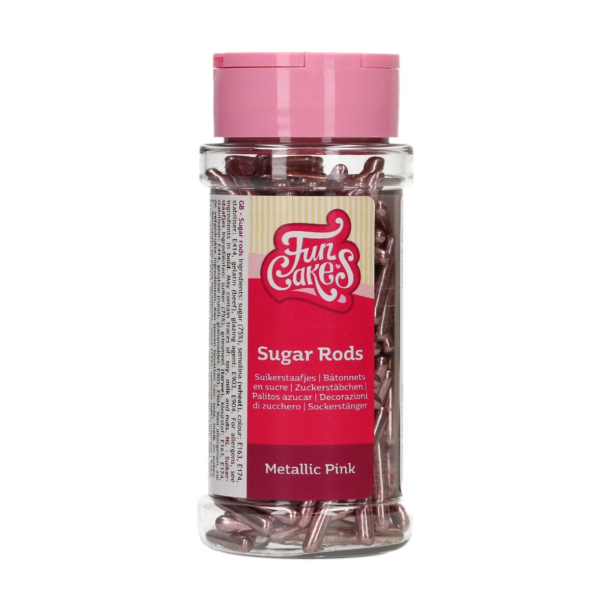 FunCakes Metallic Sugar Rods XL Roze