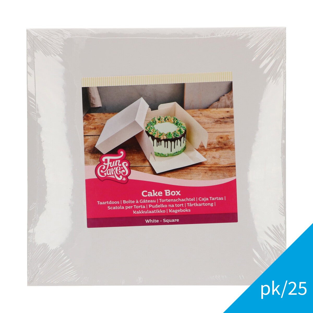 FunCakes Taartdoos Wit 35x35x15 cm pk/25