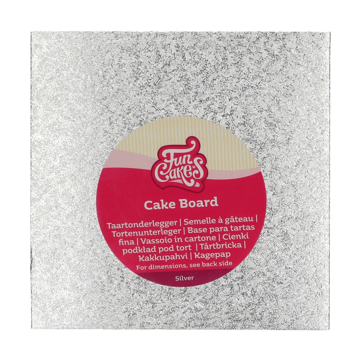 FunCakes Cake Board Vierkant 17,5 x 17,5 cm - Zilver