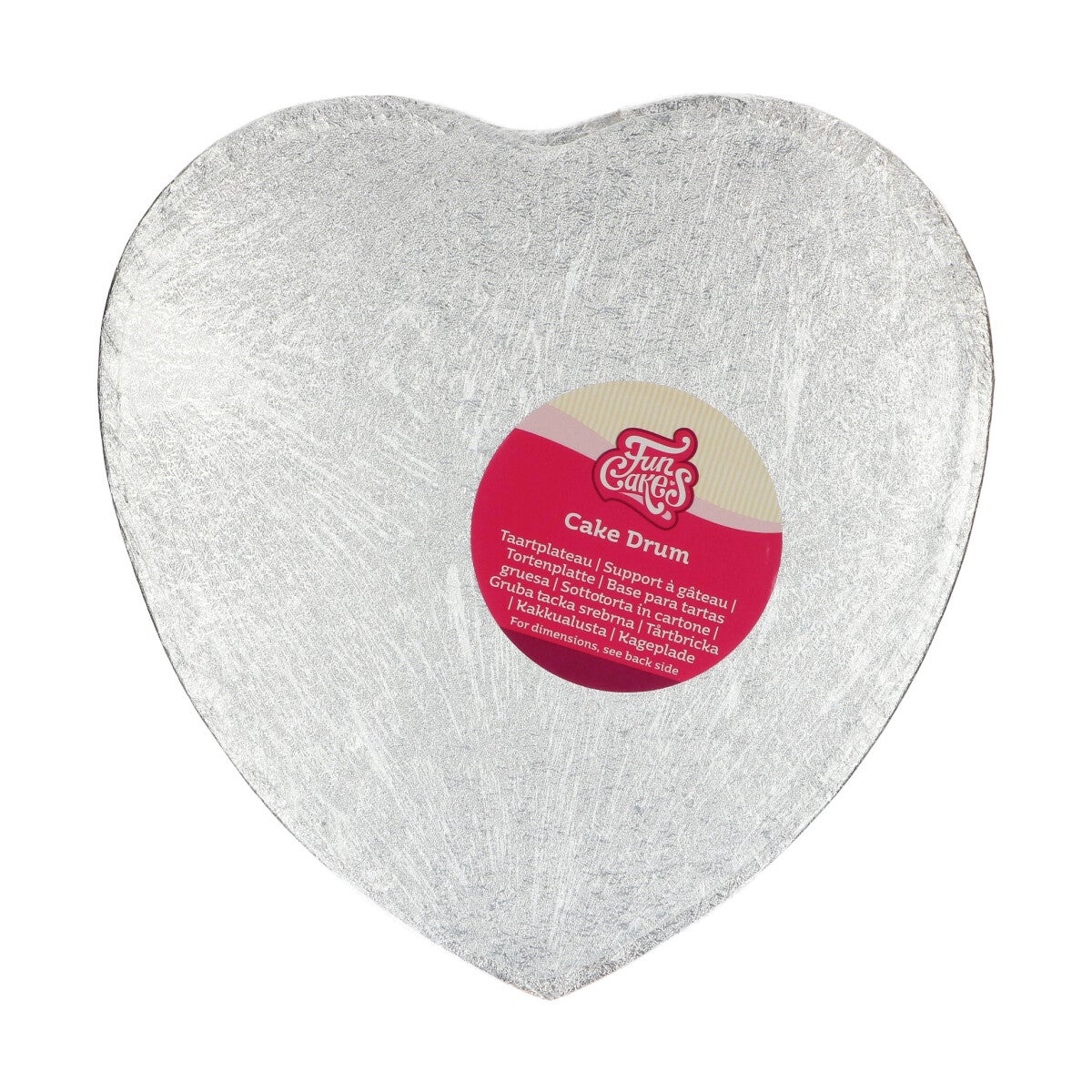 FunCakes Cake Drum Hart 27,5 cm - Zilver