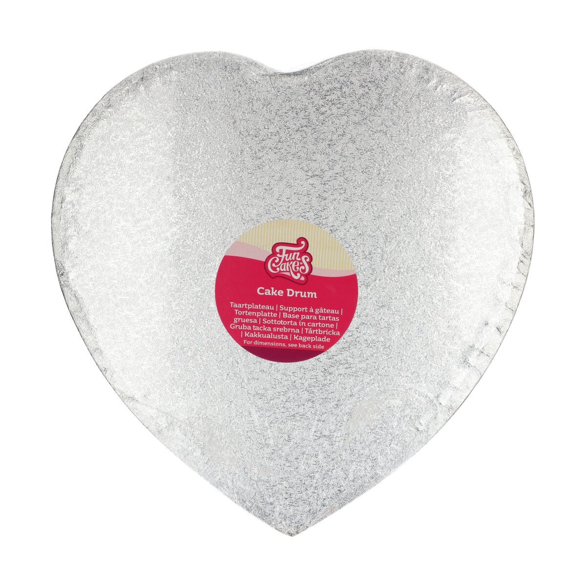 FunCakes Cake Drum Hart 33 cm - Zilver