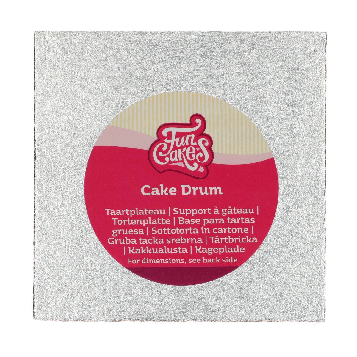 FunCakes Cake Drum Vierkant 15 cm- Zilver