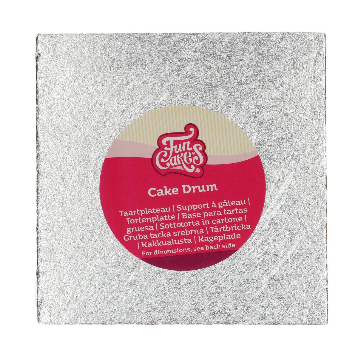 FunCakes Cake Drum Vierkant 17,5 cm- Zilver