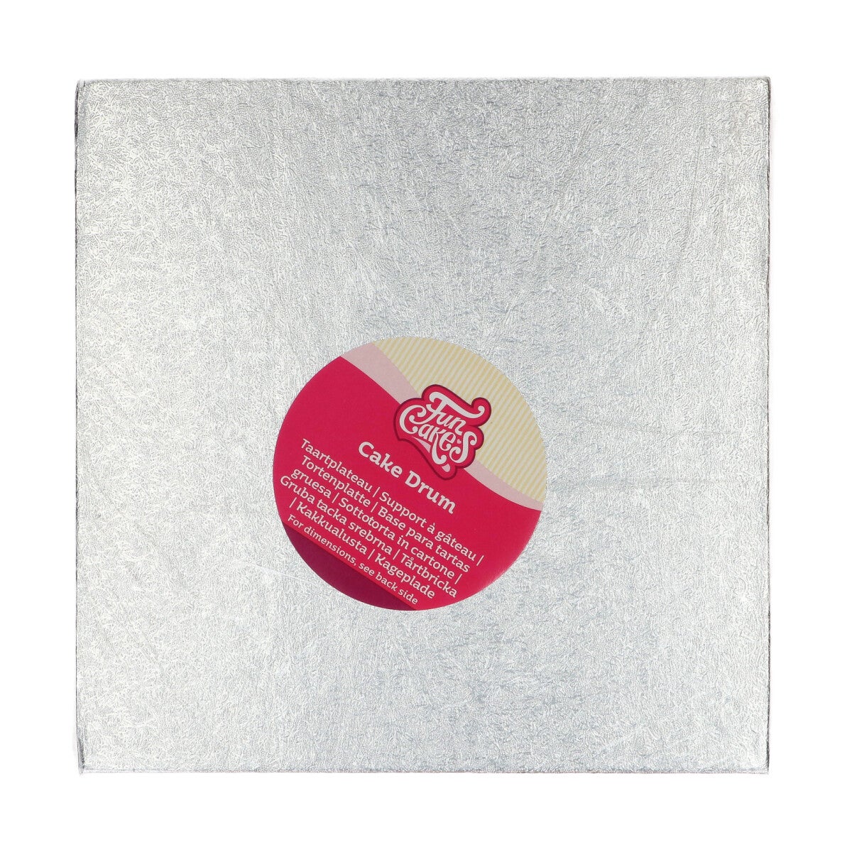 FunCakes Cake Drum Vierkant 25 cm- Zilver