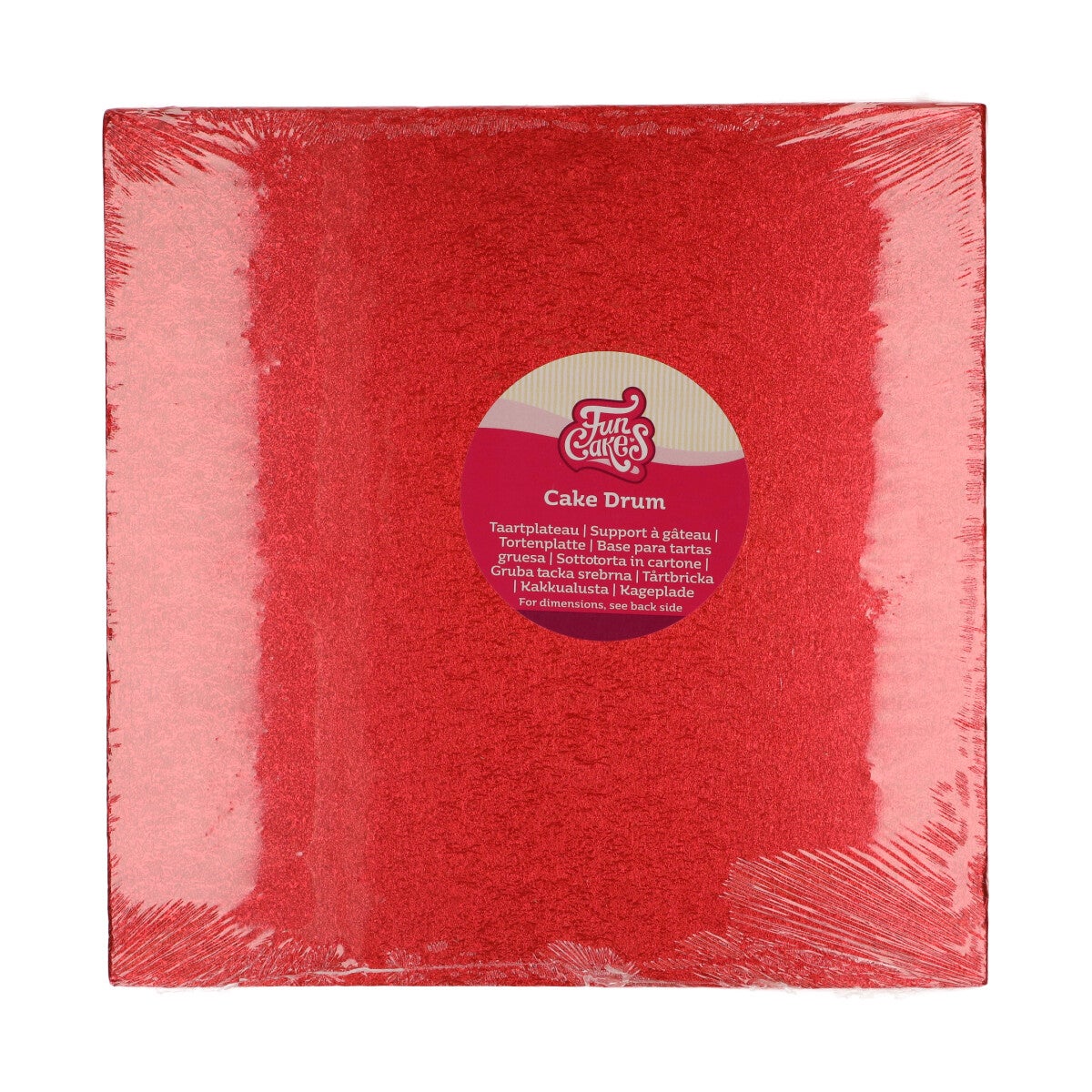 FunCakes Cake Drum Vierkant 30,5 cm - Rood