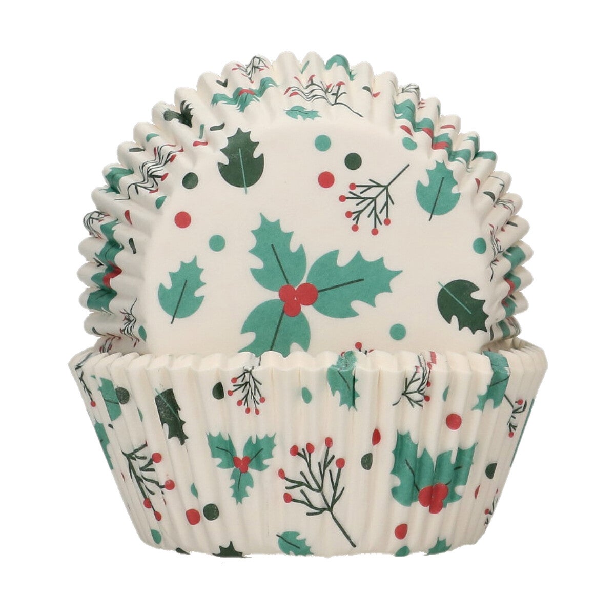 FunCakes Baking Cups Holly Leaf pk/48