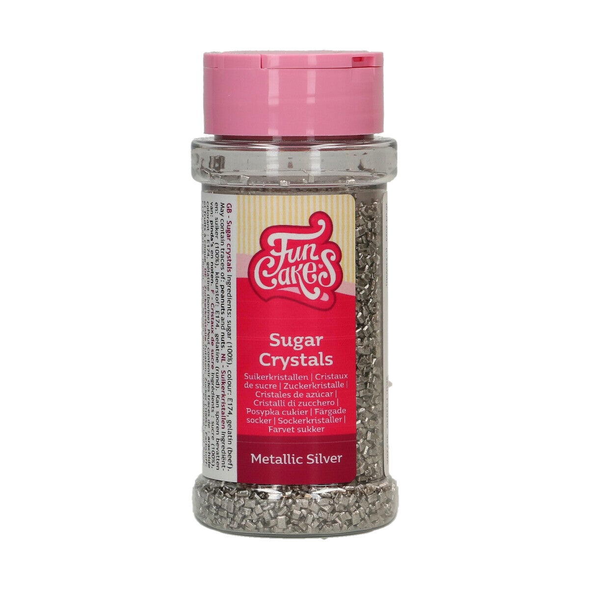 FunCakes Suikerkristallen Metallic Zilver 80 g