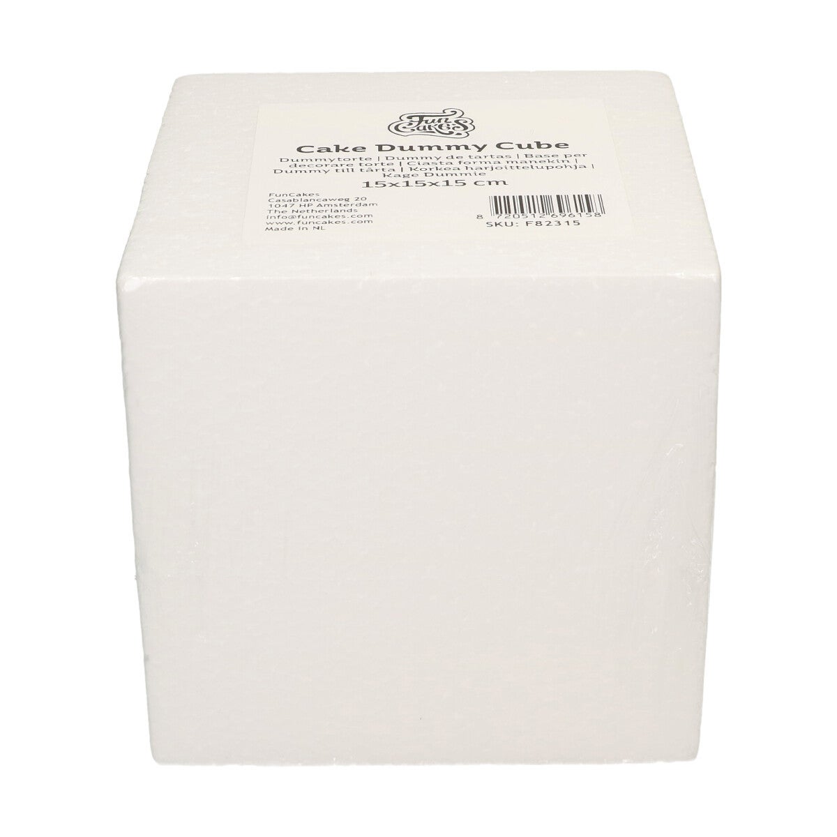 FunCakes Taart Dummy Kubus 15x15x15 cm