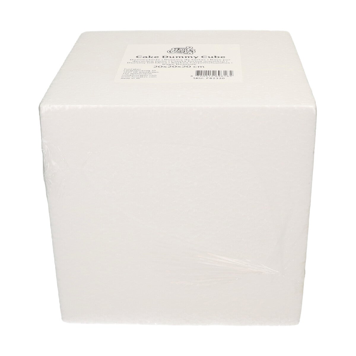 FunCakes Taart Dummy Kubus 20x20x20 cm