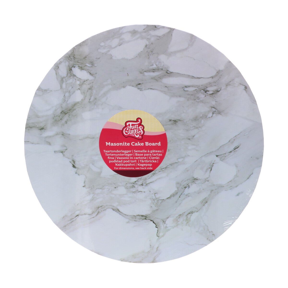 FunCakes Masonite Cake Board Rond Ø35 cm - Marmer grijs