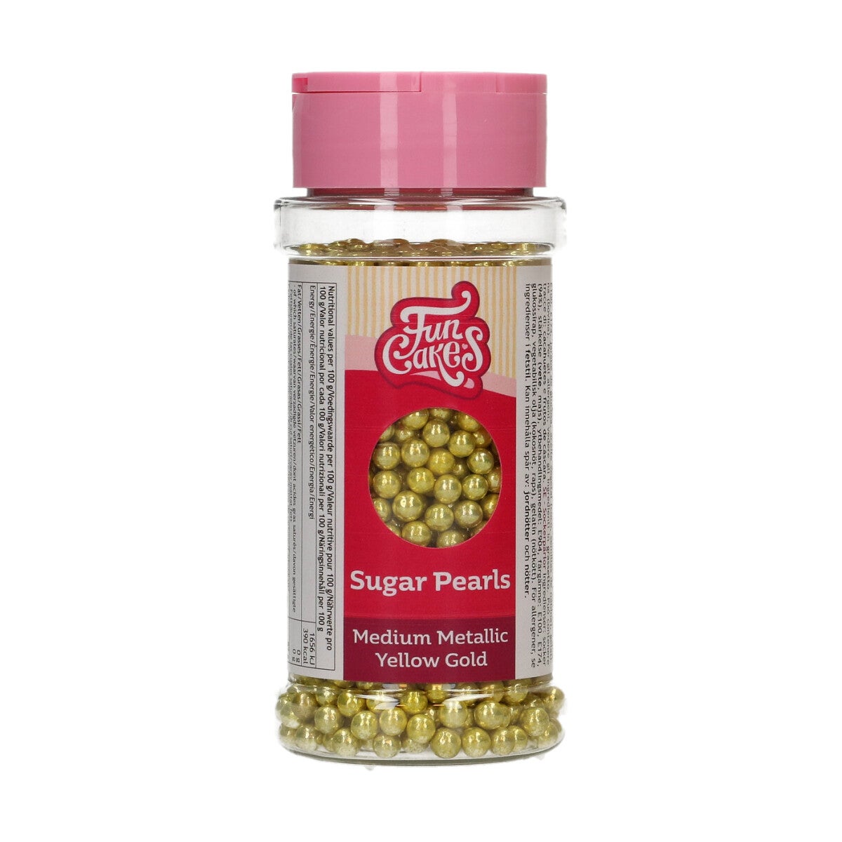 FunCakes Suikerparels Medium Metallic Goud 80 g
