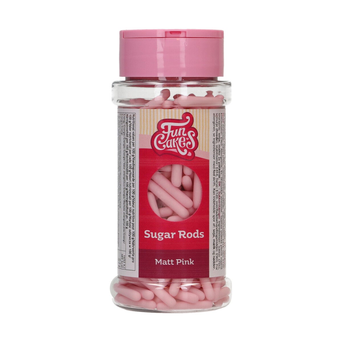 FunCakes Matte Sugar Rods XL Roze 70 g