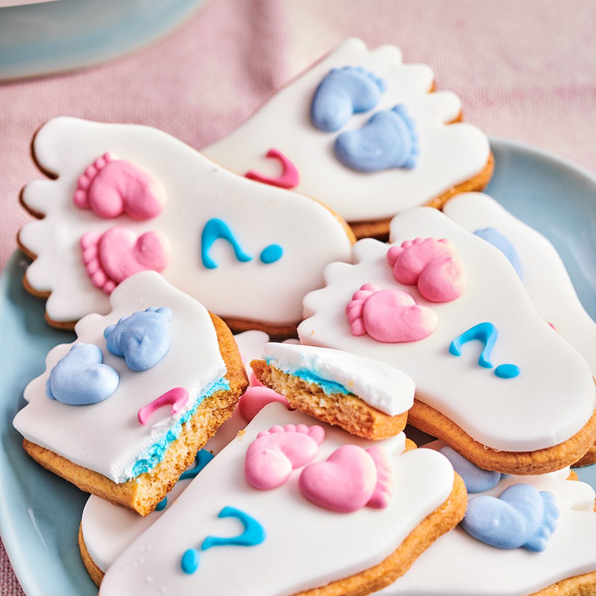 FunCakes Suikerdecoratie Baby Voetjes Blauw Set/16