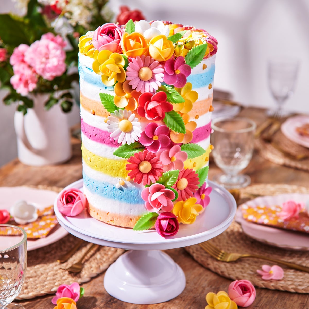 FunCakes Eetbare Papieren Bloemen Tulp & Blaadjes pk/12