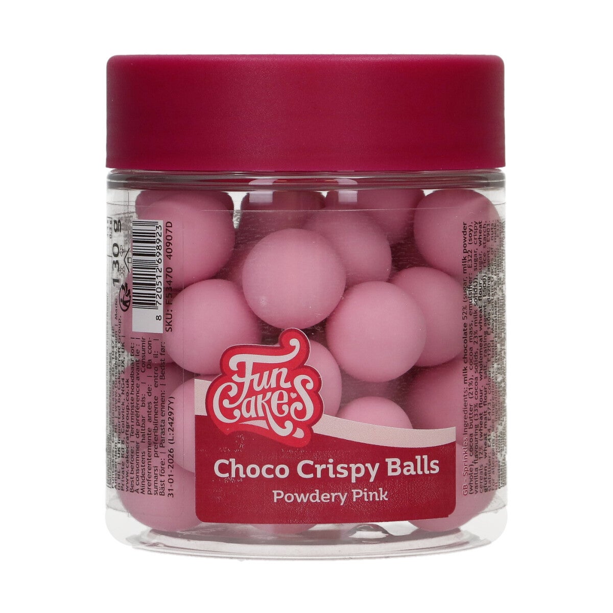 FunCakes Choco Crispy Ballen - Mat Roze